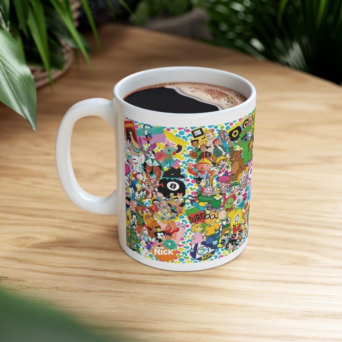 90’s tv characters mug - perfect for coffee and tea - cup, drinkware tumblers bottles reusable washable ceramic reuse mugs xmas mean festi