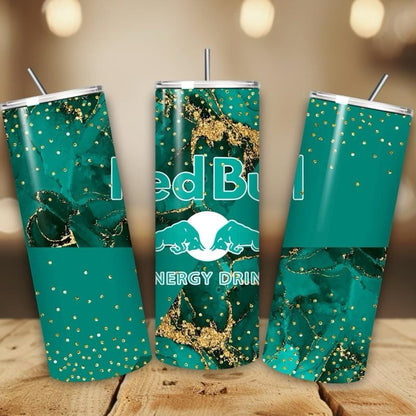 Red bull tumbler 20oz - turquoise gold style marble perfect for on-the-go hydration - vacuum flask - cup drinkware mug bottles water bottles