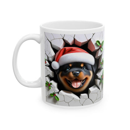 Rottie rottweiler puppy dog xmas mug - perfect for your morning drinks - cup, drinkware tumblers washable coffee ceramic reusable reuse bott