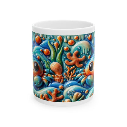 Cute baby crab in ocean 3d mug - perfect for kids drinkware tumbler cup washable reusable ceramic coffee reuse xmas mugs tea festive beach b