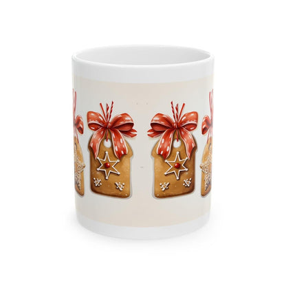 Cute gingerbread man mug ribbons - perfect christmas secret santa stocking filler gift - gifts drinkware washable tumbler reusable cup reuse