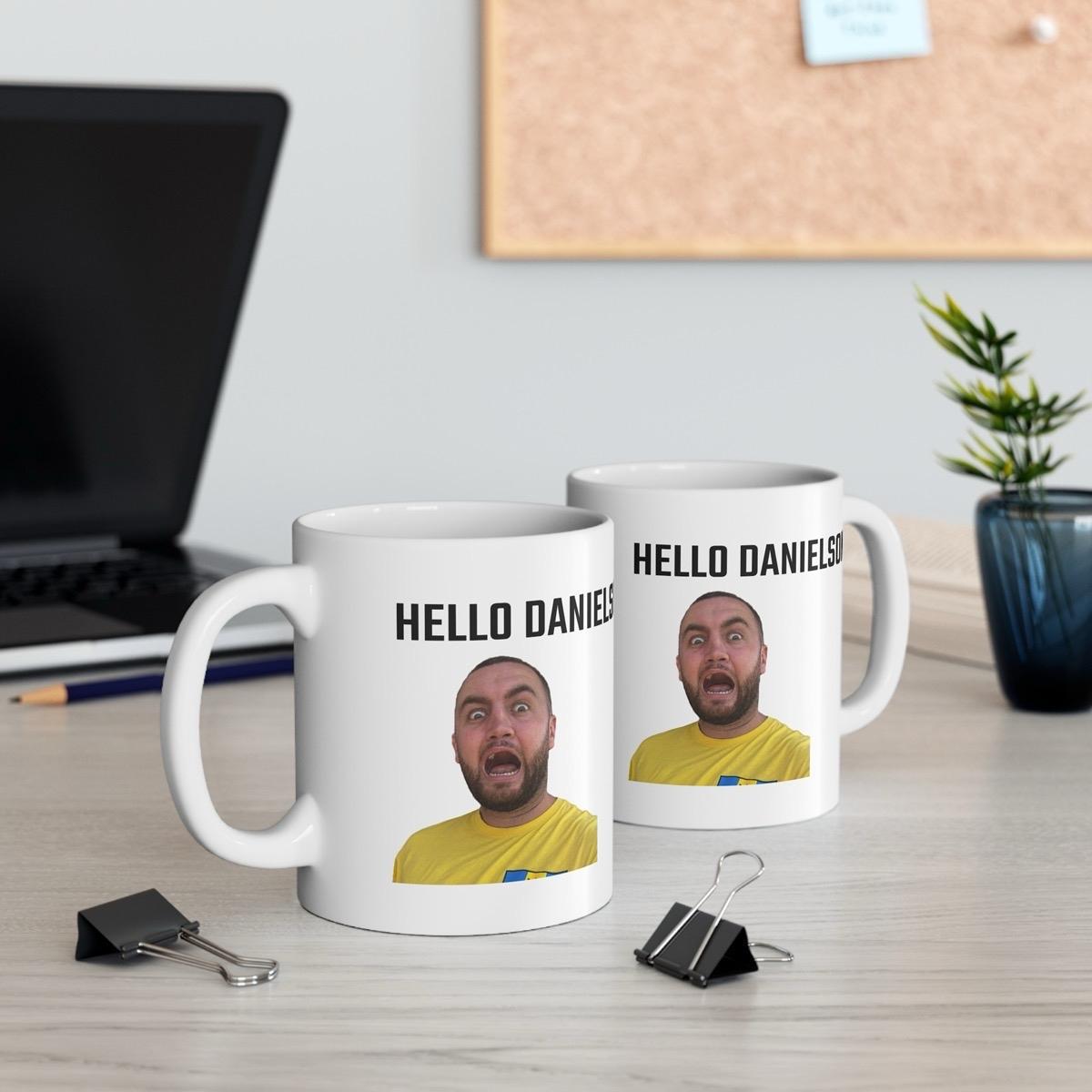Hello danielson ceramic mashtag mug - perfect for drinks - drinkware coffee printed stylish tea tumbler washable cup reuse reusable xmas mug