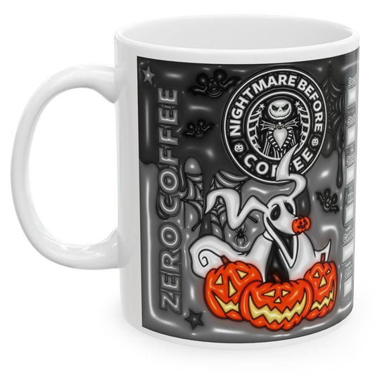 Zero nightmare before christmas spooky mug - perfect for coffee and tea - cup, drinkware reusable tumblers reuse bottles ceramic washable cu