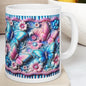 Blue pink butterfly 3d mug - perfect for your morning drinks - drinkware, tumblers cup bottles reusable coffee washable reuse ceramic xmas m