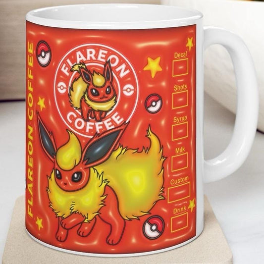 Flareon style 3d mug gift - perfect for hot and cold drinks - drinkware, tumblers cup bottles ceramic reusable washable reuse coffee cute
