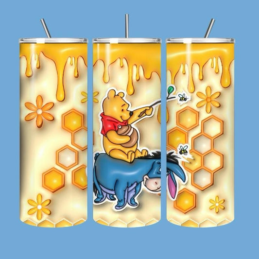 Winnie pooh eeyore tumbler 20oz - cute design for drinking enthusiasts - portable flask for on-the-go beverages drinkware mug water bottles