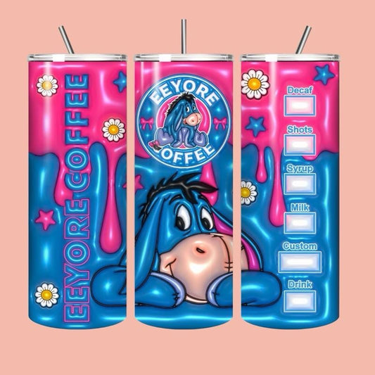 Eeyore winnie pooh tumbler 20oz - cute design for drinking enthusiasts - portable flask for on-the-go beverages drinkware mug water bottles