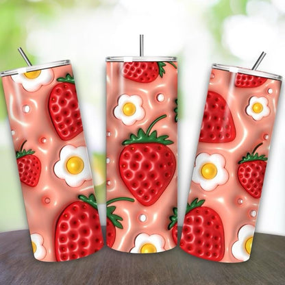 Strawberry summer fruit 20oz tumbler - perfect for any occasion drinkware flasks mug bottles water bottles bottled stylish beverage portable