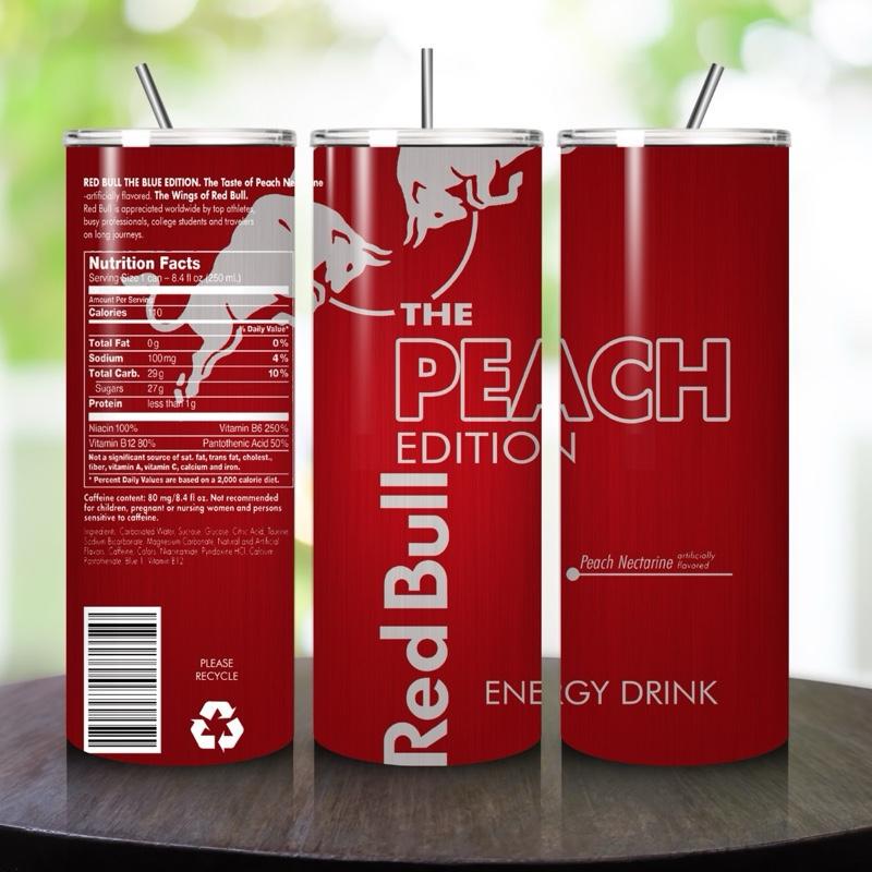 Red bull peach edition 20oz - perfect for on-the-go hydration - vacuum flask - cup drinkware mug bottles water bottles bottled portable gift