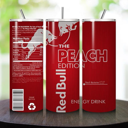 Red bull peach edition 20oz - perfect for on-the-go hydration - vacuum flask - cup drinkware mug bottles water bottles bottled portable gift