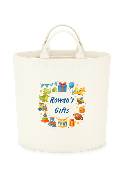 Personalised birthday gift basket storage Felt Trug, perfect gifts boys kids gift fun storage basket trugs toy storage cute friend mum