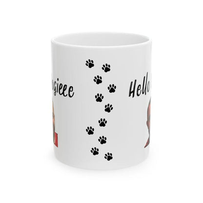Hello doggie mug mashtag brady hello doggy mug - perfect for drinks - cup, drinkware washable reusable tumblers reuse ceramic coffee bottles