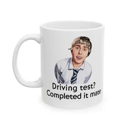 Funny mug - inbetweeners driving test completed it mate mug - funny inbetweeners jay cartwright gift coffee mug drinkware washable reusable
