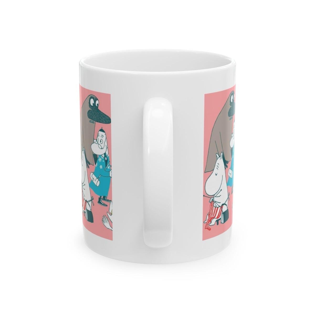 Cute white moomin style mug - perfect for drinking - drinkware, cup tumblers ceramic bottles reusable coffee washable reuse xmas christmas g