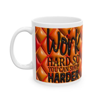 Work hard mug - perfect for office use - drinkware, cup tumblers bottles reusable washable coffee reuse ceramic funny rude mugs cute girly n