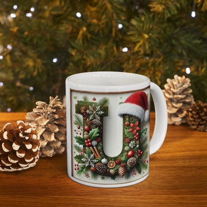 Personalised 'u' edition christmas mug - unique gift for xmas - stocking filler - drinkware washable reusable reuse ceramic cup tumbler coff