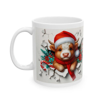 Cute highland cow 3d mug - perfect for christmas - drinkware washable reusable cup tumbler ceramic reuse coffee xmas mugs tea festive gifts