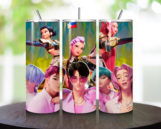 K pop demon hunters style tumbler 20oz cute fun gift cups mugs tumblers