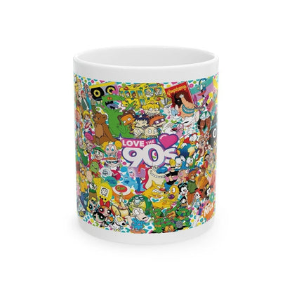 90’s tv characters mug - perfect for coffee and tea - cup, drinkware tumblers bottles reusable washable ceramic reuse mugs xmas mean festi