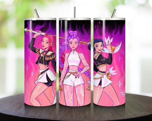K pop demon hunters style tumbler 20oz cute fun gift cups mugs tumblers