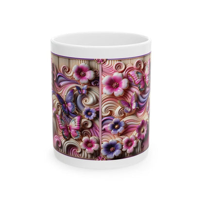 3d swirled butterfly design mug - perfect for coffee and tea - cup, drinkware tumblers bottles reusable washable ceramic reuse xmas mugs fes