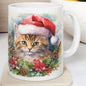 Cute kitten cat mug - perfect christmas secret santa stocking filler gift for coffee lovers - gifts drinkware tumbler cup washable reuse reu
