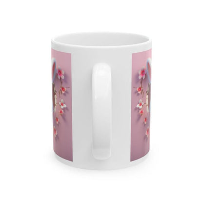 Easter bunny mug - cute gift - perfect for hot drinks - drinkware, tumblers cup bottles reusable washable portable reuse ceramic coffee east
