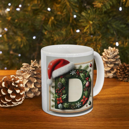 Personalised 'd' edition christmas mug - unique gift for xmas - stocking filler - drinkware washable reusable reuse ceramic cup tumbler coff