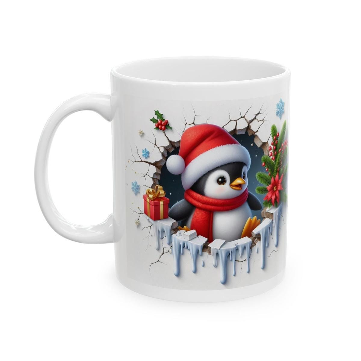 Christmas baby penguin 3d mug - perfect for hot drinks this winter - cup, drinkware tumblers reusable bottles ceramic reuse washable coffee