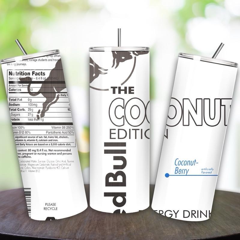 Red bull coconut edition tumbler 20oz - perfect for on-the-go hydration - vacuum flask - cup drinkware mug bottles water bottles bottled por
