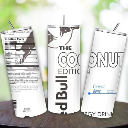 Red bull coconut edition tumbler 20oz - perfect for on-the-go hydration - vacuum flask - cup drinkware mug bottles water bottles bottled por