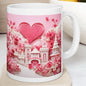 Barbie style house 3d mug - pink hearts design - perfect valentine's day gift - tumblers, drinkware cup bottles washable reusable girlfriend