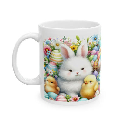 Easter bunny and chicks mug - cute gift - perfect for hot drinks - drinkware, tumblers cup bottles reusable washable portable reuse ceramic