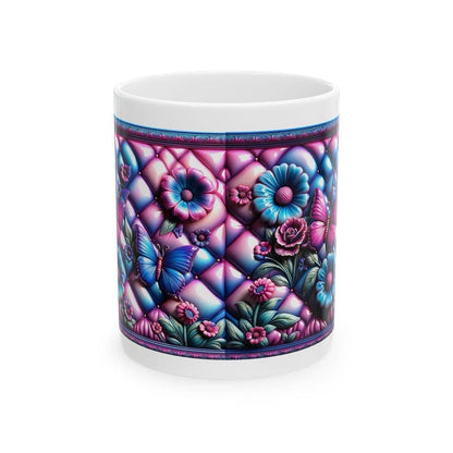 Pink blue butterfly 3d mug - perfect for your morning drinks - drinkware, tumblers cup bottles reusable washable coffee reuse ceramic xmas m