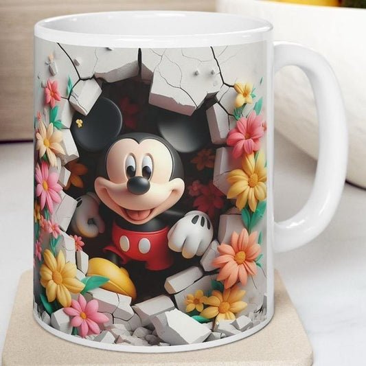 Mickey style 3d mug - christmas ceramic drinkware for hot and cold beverages cup tumblers bottles coffee reuse reusable washable secret sant
