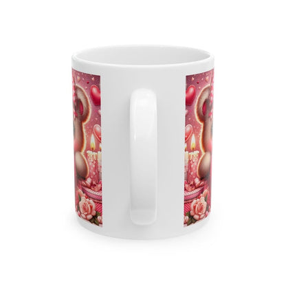 Cute valentines bear mug - perfect for your morning drinks - tumblers, drinkware cup gifts reusable washable reuse ceramic coffee girly hear