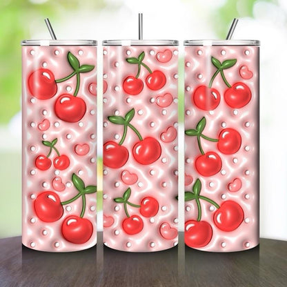 Cherry tumbler summer fruit 20oz tumbler - perfect for any occasion drinkware flasks mug bottles water bottles bottled stylish beverage port