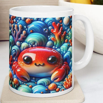 3d red crab mug - perfect for drinking and tumbling - tumblers, drinkware cup bottles reusable washable reuse glass coffee ceramic xmas mugs