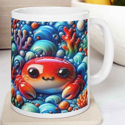 3d red crab mug - perfect for drinking and tumbling - tumblers, drinkware cup bottles reusable washable reuse glass coffee ceramic xmas mugs