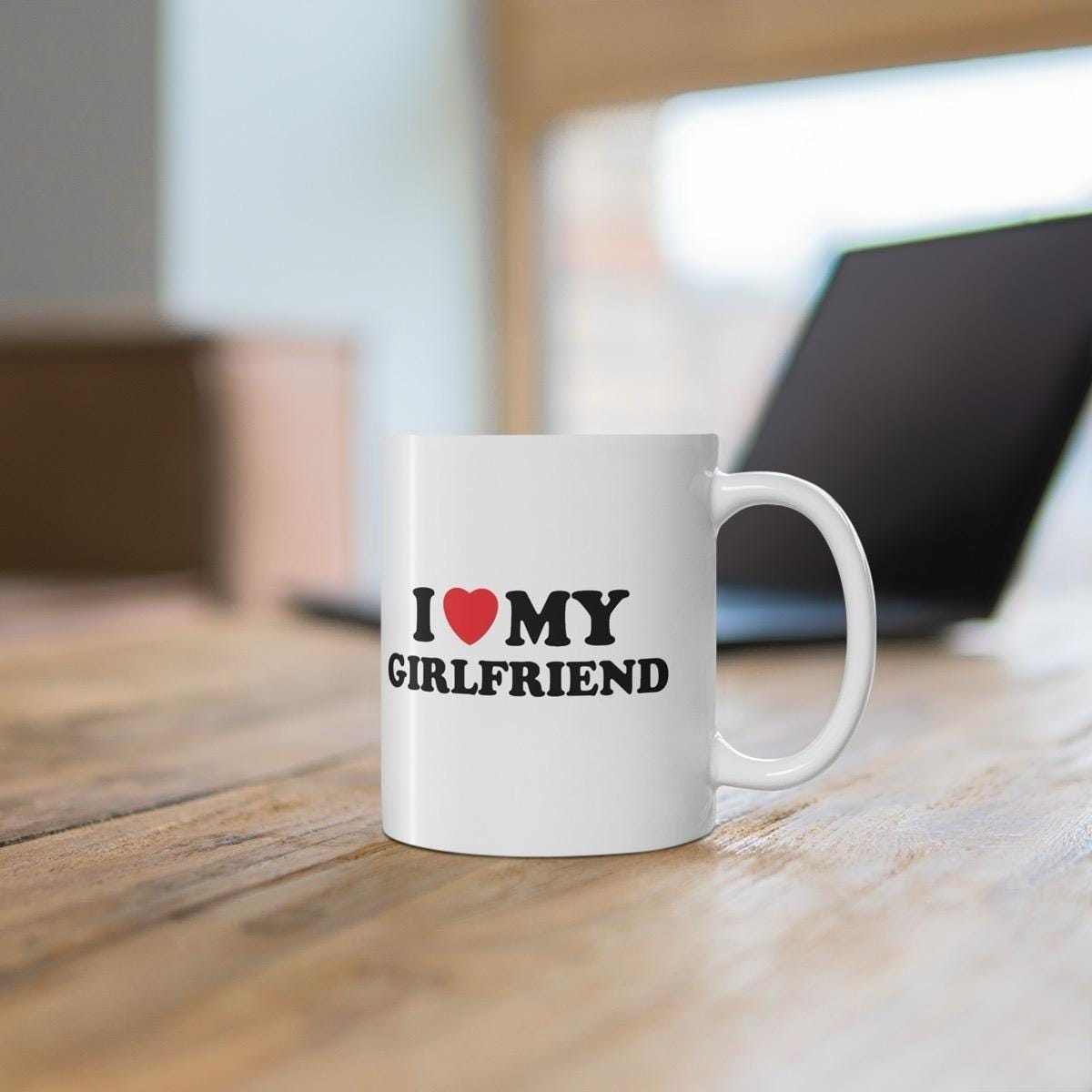 I love my girlfriend mug - perfect for your morning cup coffee drinkware printed tea tumbler ceramic reusable washable reuse xmas mugs festi