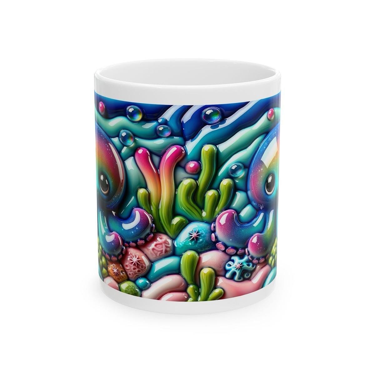 Multicoloured cute octopus 3d mug - perfect for coffee and tea drinkware tumbler ceramic cup reuse reusable washable xmas mugs festive  cute