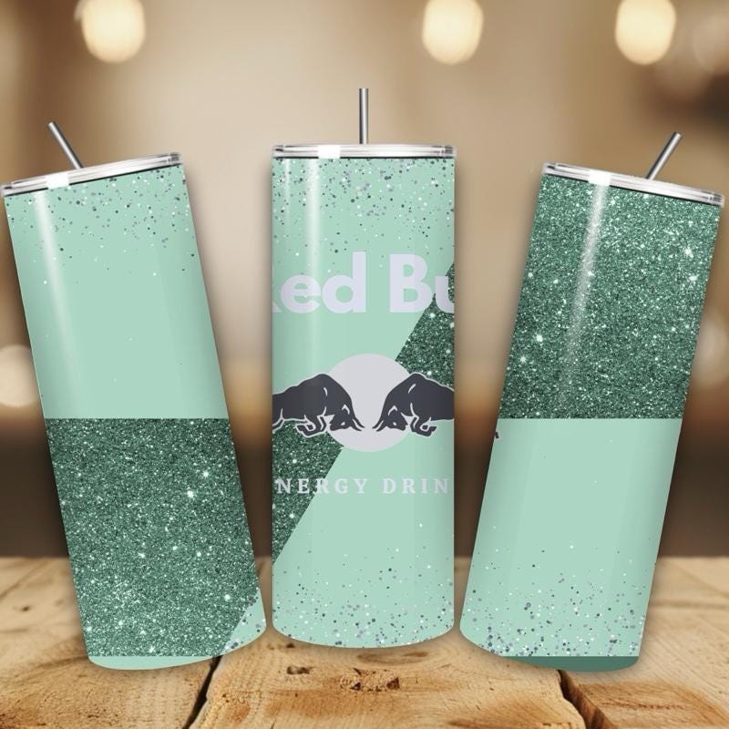 Red bull tumbler 20oz - mint green glitter style perfect for on-the-go hydration - vacuum flask - cup drinkware mug bottles water bottles bo