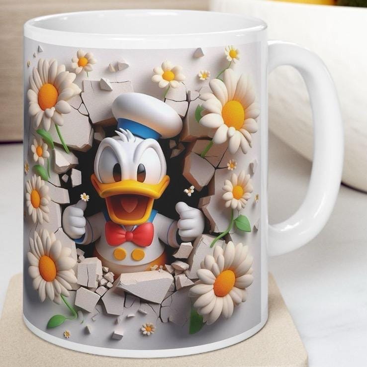 Donald style 3d mug - christmas secret santa gift stocking filler drinkware reuse tumbler reusable washable ceramic cup coffee xmas mugs tea