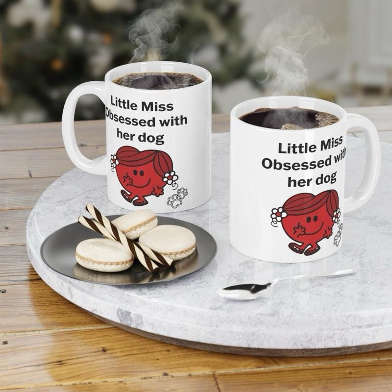 Lil miss obsessed with her dog funny mug - perfect gift for mum or girlfriend on mother's day - cup, drinkware tumblers washable coffee cera