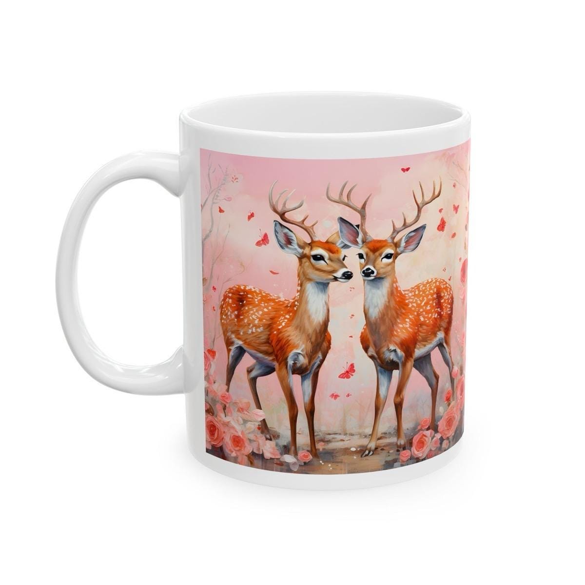 Deer cute mug for valentine's and christmas - perfect gift for girlfriend or wife - tumblers, drinkware cup bottles ceramic reuse reusable w