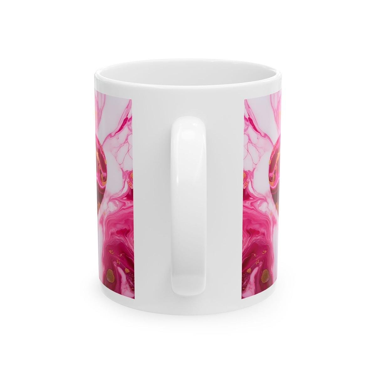 Pink gold marble mug with heart style for valentine's day and christmas gifts - cup, drinkware tumbler reusable washable coffee ceramic reus