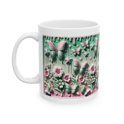 Butterfly flower star 3d mug - perfect for coffee and tea xmas mugs festive  drink drinkware washable reusable tumbler reuse ceramic cute gi