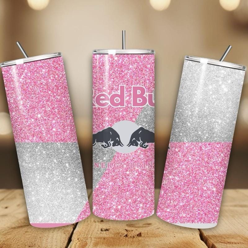 Red bull tumbler 20oz - pink glitter style perfect for on-the-go hydration - vacuum flask - cup drinkware mug bottles water bottles bottled