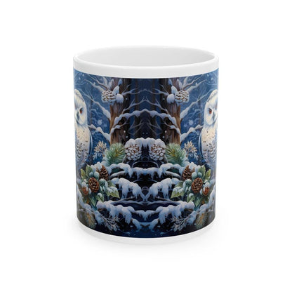 Funny christmas owl mug - cute gift for stocking or secret santa drinkware reusable washable coffee reuse cup ceramic tumbler xmas mugs tea