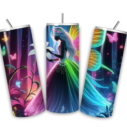 Fairy butterfly tumbler 20oz - perfect for on-the-go hydration - vacuum flask - cup drinkware mug bottles water bottles bottled portable gif